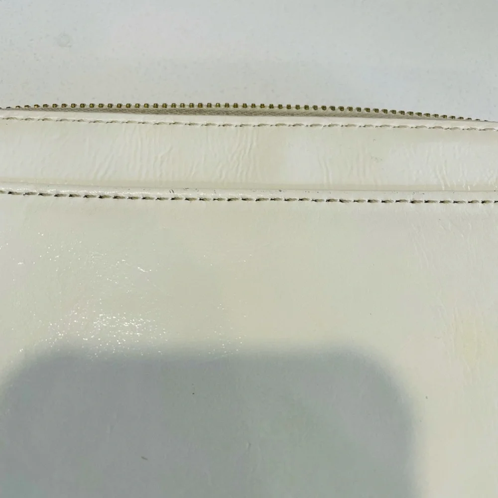 Kate Spade Bone Patent Leather Zip Around Wallet